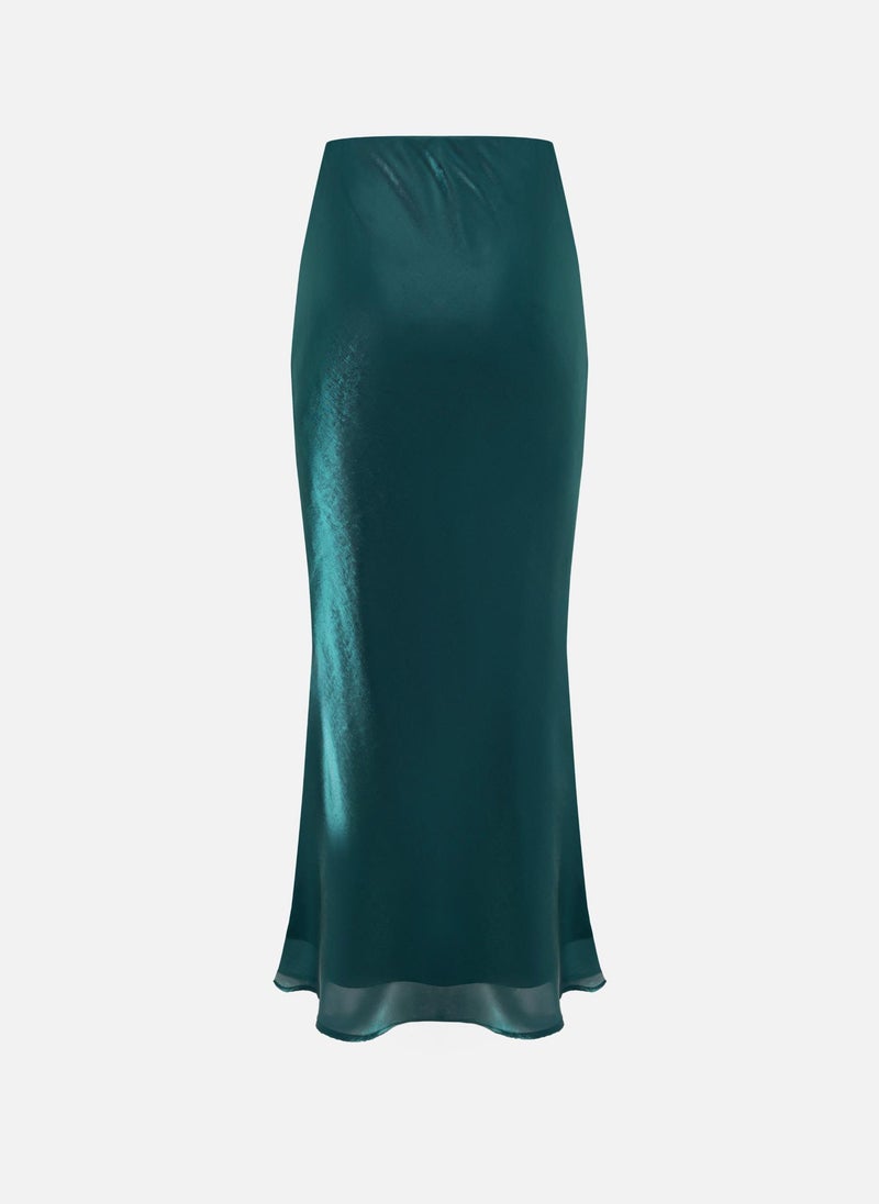 Lichi Maxi skirt in shiny fabric - Image 3